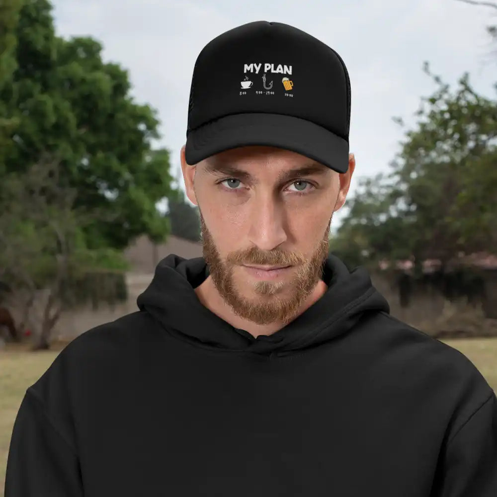 My Fishing Plan Embroidered Trucker Hat